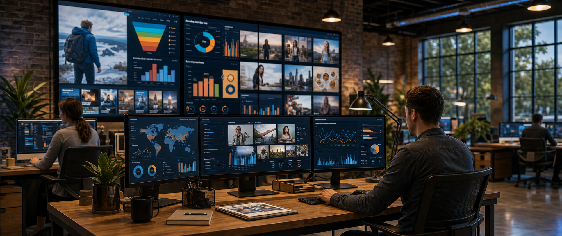 AI business advertising workstation inside the VPBZ office