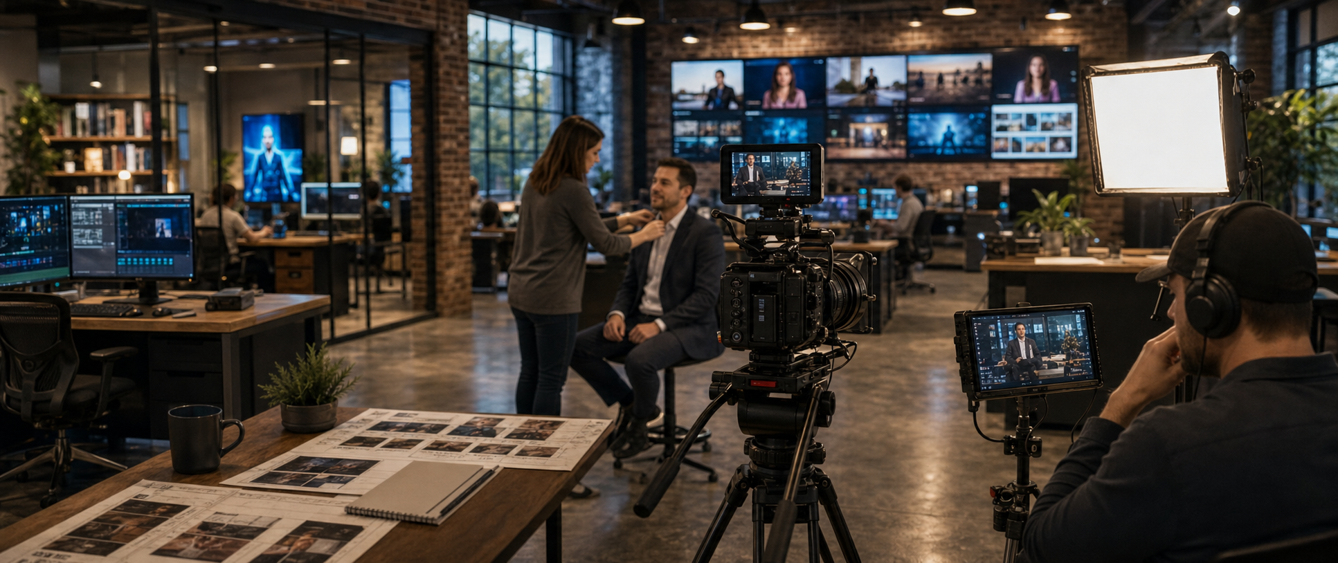 Commercial production camera setup inside the VPBZ office